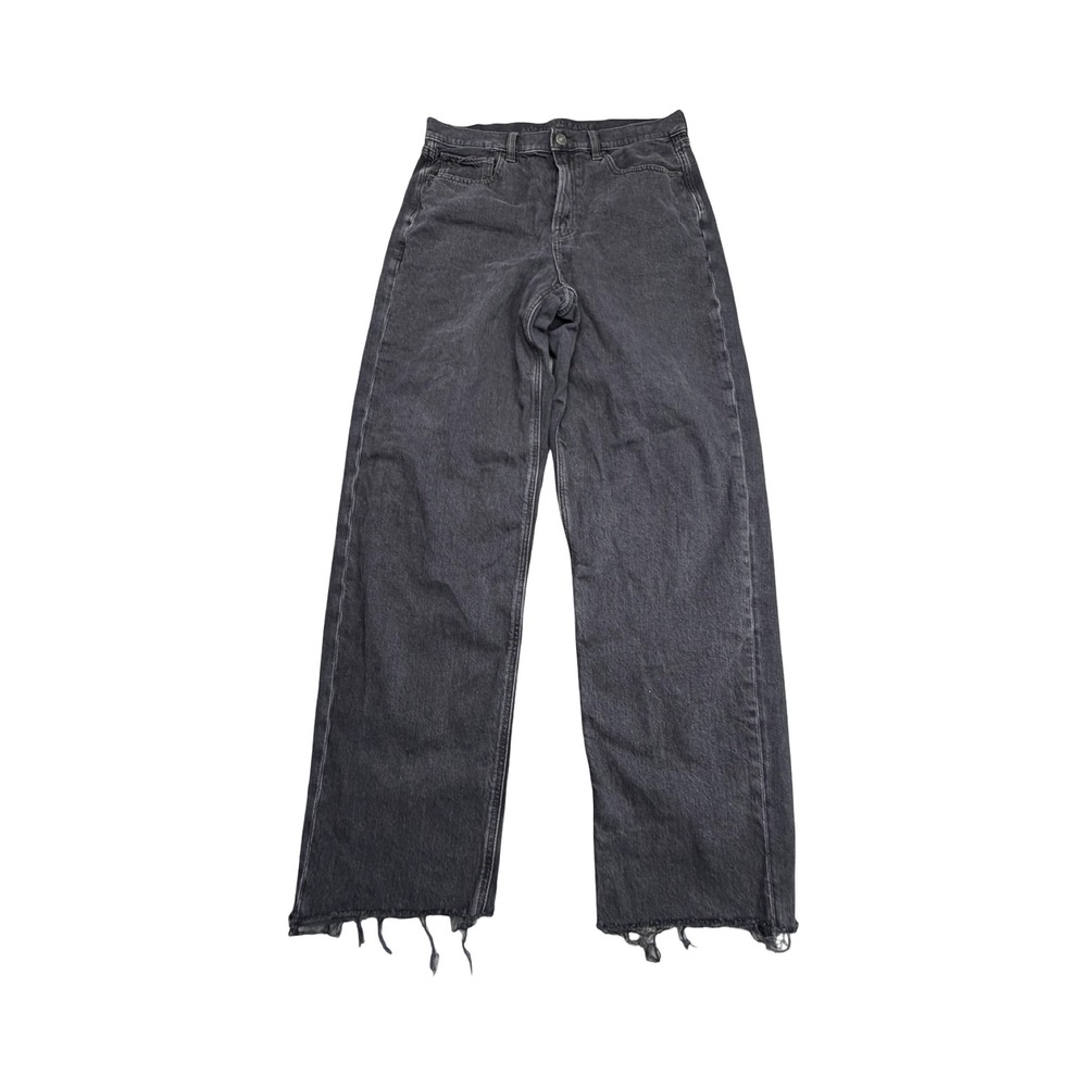 American Eagle Baggy Straight Jeans Womens 30x30 Black Strigid Denim Workwear